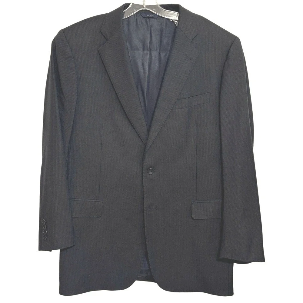Brooks Brothers 1818 Regent Blazer 45L Navy Blue Pinstripe Wool Made in Italy